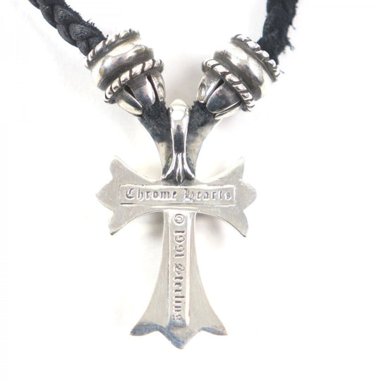 CHROME HEARTS Necklace SV925 Silver black Small CH Cross Pendant Crimp