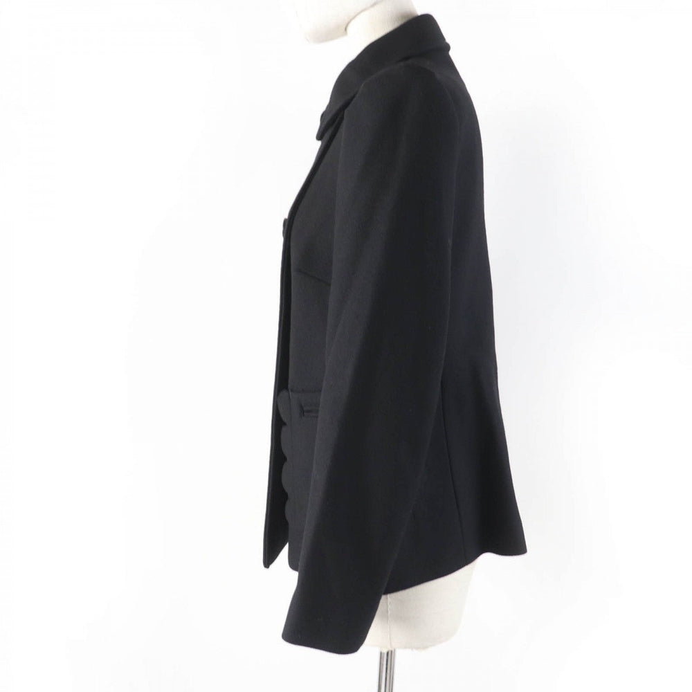 RED VALENTINO Jacket Main: 80% wool, Main: 20% nylon, Lining: 67% acetate, Lining: 33% polyester black Women 42 Used Authentic