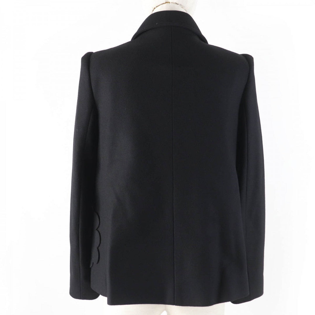 RED VALENTINO Jacket Main: 80% wool, Main: 20% nylon, Lining: 67% acetate, Lining: 33% polyester black Women 42 Used Authentic