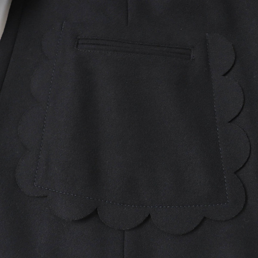 RED VALENTINO Jacket Main: 80% wool, Main: 20% nylon, Lining: 67% acetate, Lining: 33% polyester black Women 42 Used Authentic
