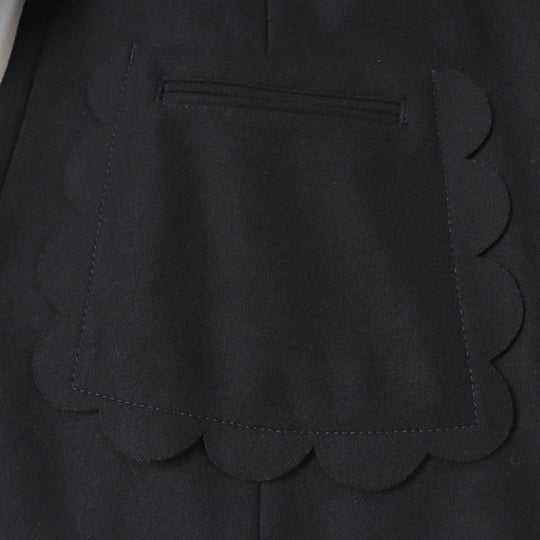 RED VALENTINO Jacket Main: 80% wool, Main: 20% nylon, Lining: 67% acetate, Lining: 33% polyester black Women 42 Used Authentic