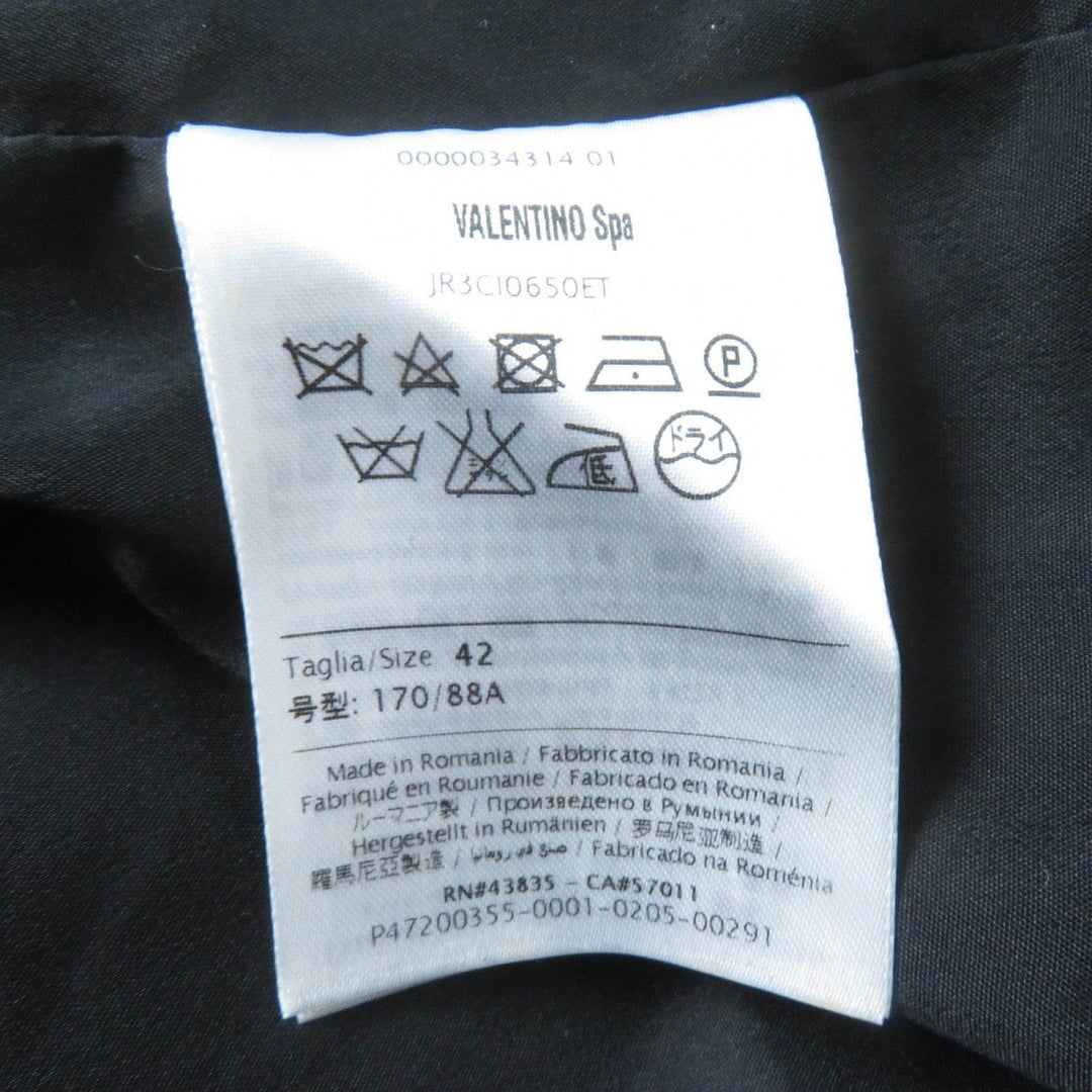 RED VALENTINO Jacket Main: 80% wool, Main: 20% nylon, Lining: 67% acetate, Lining: 33% polyester black Women 42 Used Authentic