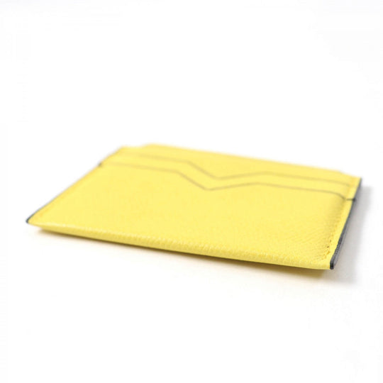 Valextra Card Case leather yellow credit card holder 6 cards