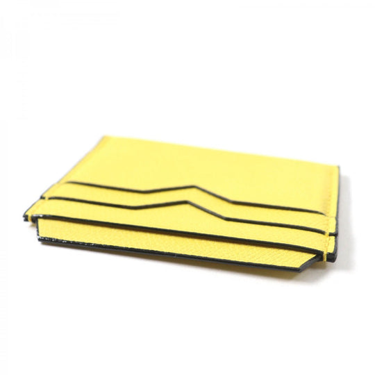 Valextra Card Case leather yellow credit card holder 6 cards