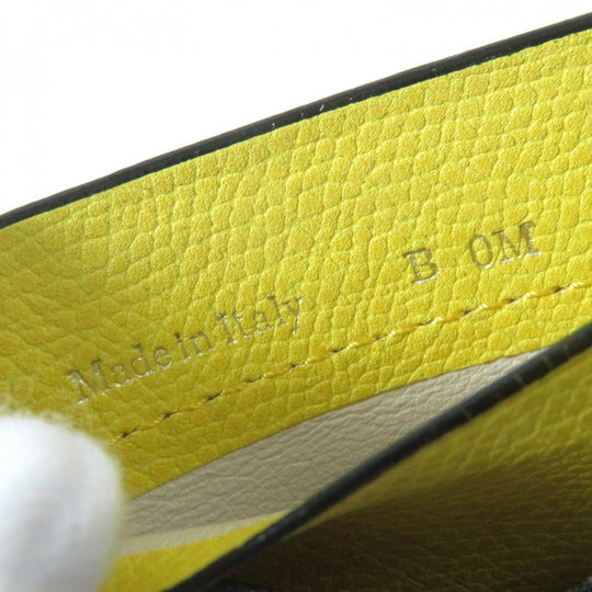 Valextra Card Case leather yellow credit card holder 6 cards