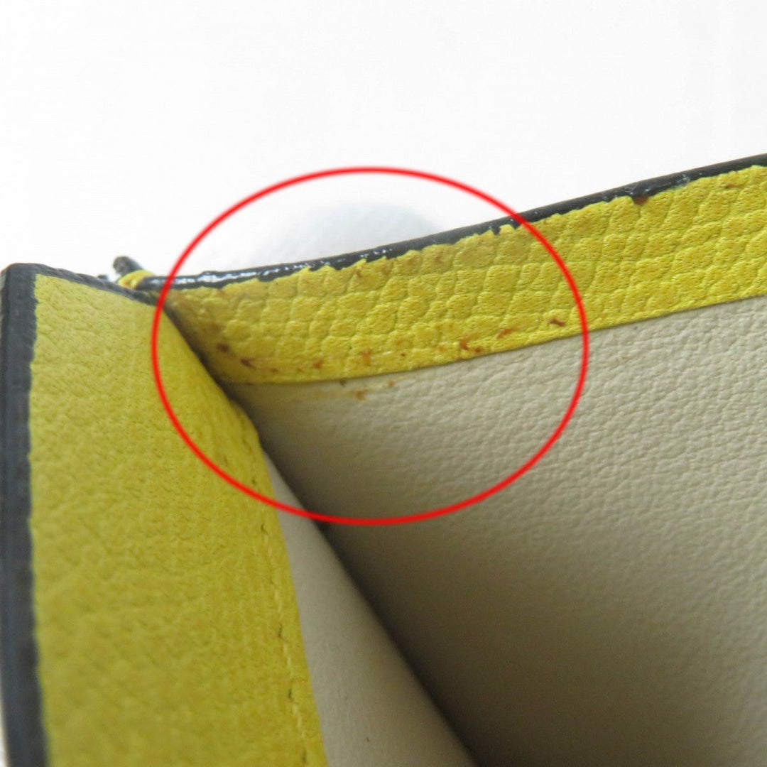 Valextra Card Case leather yellow credit card holder 6 cards
