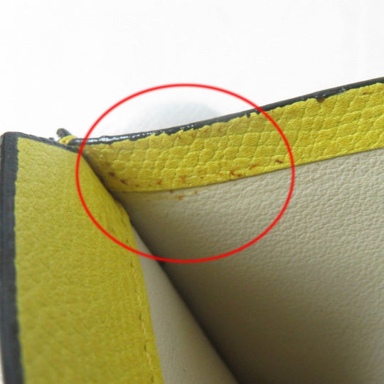 Valextra Card Case leather yellow credit card holder 6 cards
