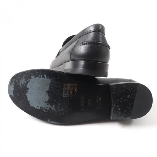 HERMES loafers leather black Moccasin Destan 34.5