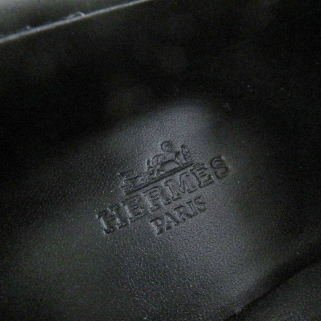 HERMES loafers leather black Moccasin Destan 34.5