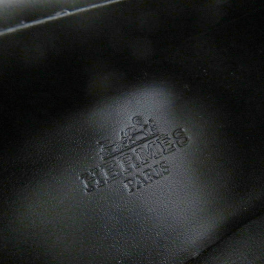 HERMES loafers leather black Moccasin Destan 34.5