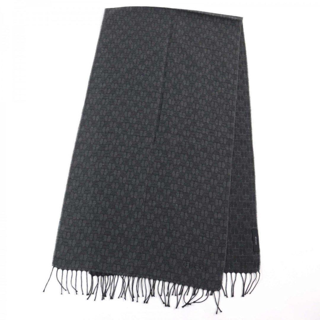 GUCCI Scarf Main: 65% cashmere, Main: 35% silk Gray type All-over pattern mens Used Authentic