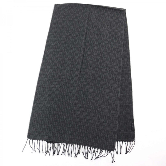 GUCCI Scarf Main: 65% cashmere, Main: 35% silk Gray type All-over pattern mens Used Authentic