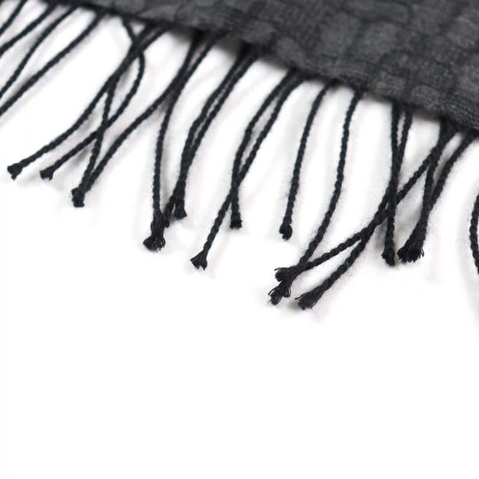 GUCCI Scarf Main: 65% cashmere, Main: 35% silk Gray type All-over pattern mens Used Authentic