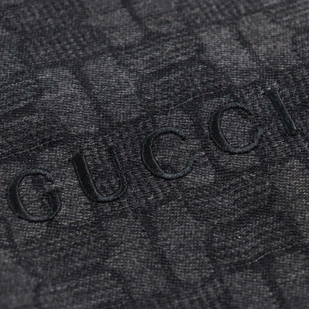 GUCCI Scarf Main: 65% cashmere, Main: 35% silk Gray type All-over pattern mens Used Authentic