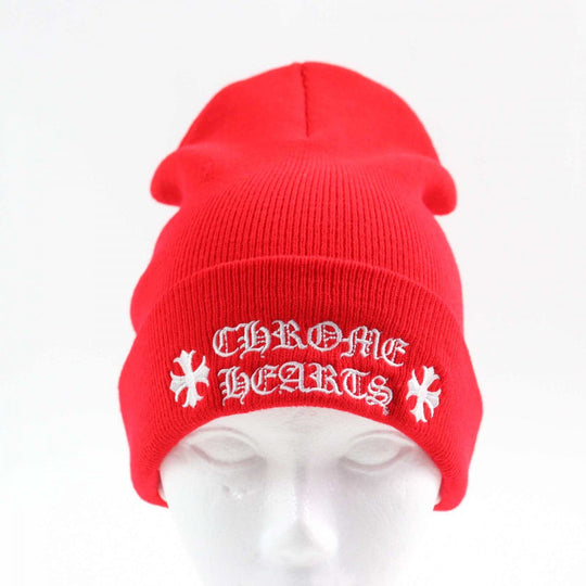 CHROME HEARTS Knit cap 304053702 Main: 100% acrylic Red white WATCH CAP unisex(Unisex) Used Authentic