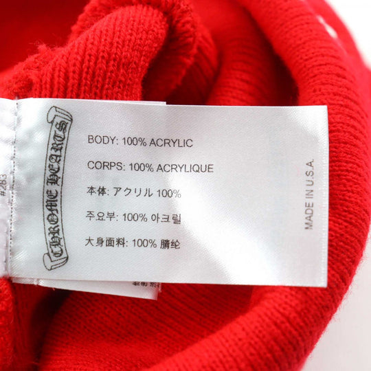 CHROME HEARTS Knit cap 304053702 Main: 100% acrylic Red white WATCH CAP unisex(Unisex) Used Authentic