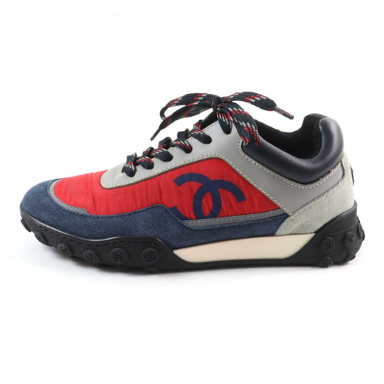 CHANEL Low cut sneakers G34086 Nylon, Suede Multi Women 35 Used Authentic
