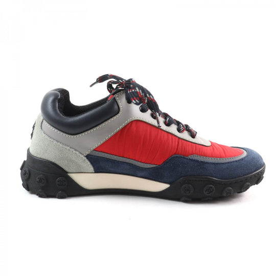 CHANEL Low cut sneakers G34086 Nylon, Suede Multi Women 35 Used Authentic