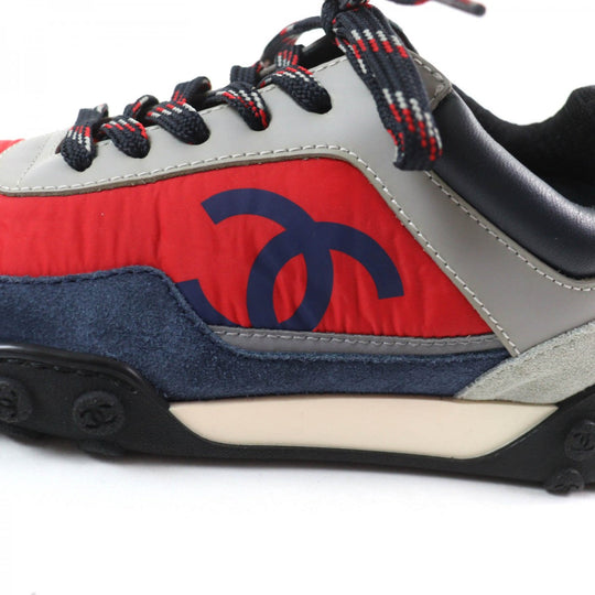 CHANEL Low cut sneakers G34086 Nylon, Suede Multi Women 35 Used Authentic