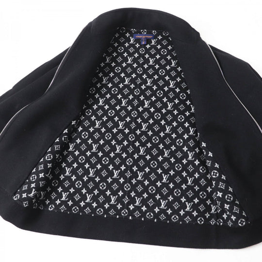 LOUIS VUITTON Jacket 1AGGMM Outer: 99% wool, Outer: 1% silk, Lining: 100% cotton, Part: 100% polyester, Leather part: cowhide black Double-faced batwing sleeve jacket Women 40 Used Authentic