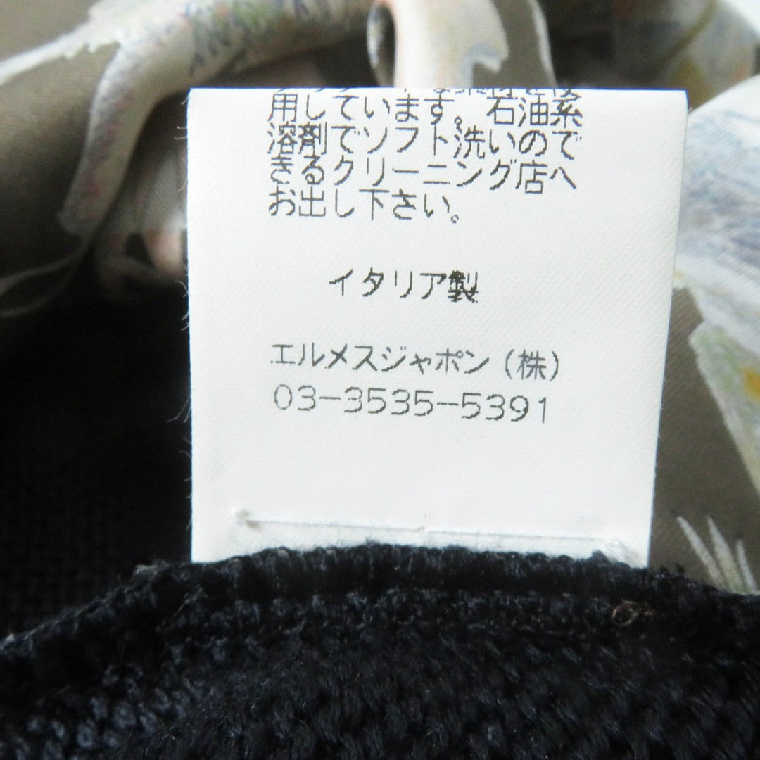 HERMES knit Main: 100% silk, Part: 100% silk Black Brown Multi Margiela period LES DANSES DES INDIENS Indian Dance Women XL Used Authentic