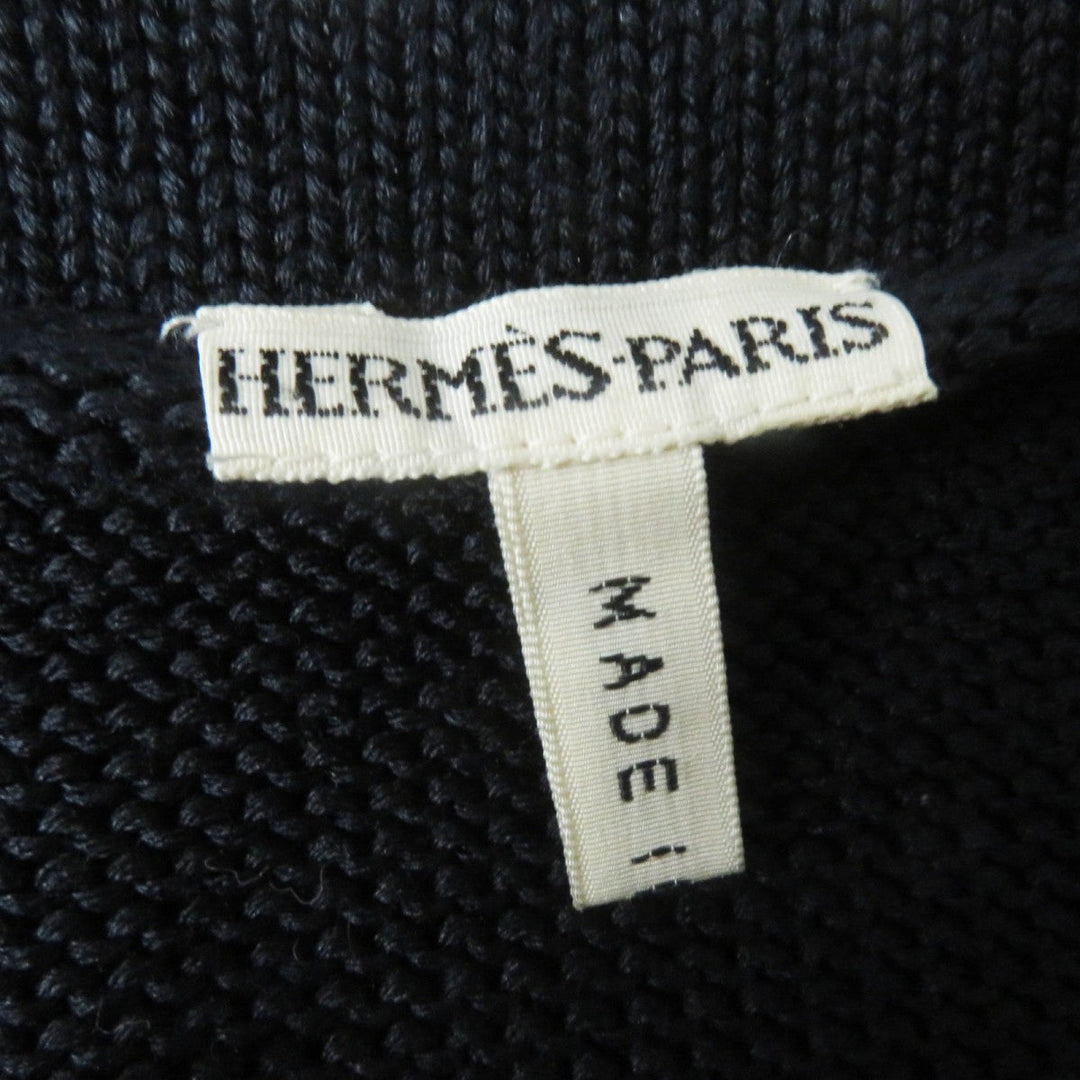 HERMES knit Main: 100% silk, Part: 100% silk Black Brown Multi Margiela period LES DANSES DES INDIENS Indian Dance Women XL Used Authentic