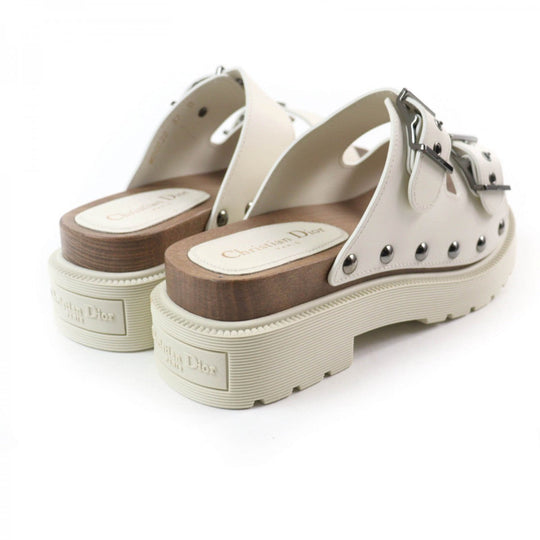 Christian Dior Sandals Main: Leather Ivory DIORQUAKE STRAP SANDAL Women 37 Used Authentic