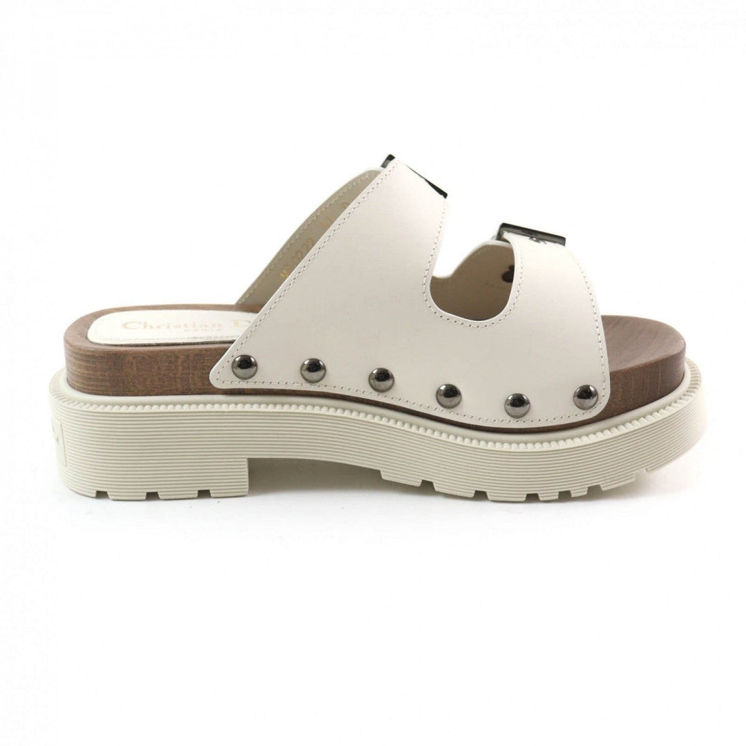 Christian Dior Sandals Main: Leather Ivory DIORQUAKE STRAP SANDAL Women 37 Used Authentic