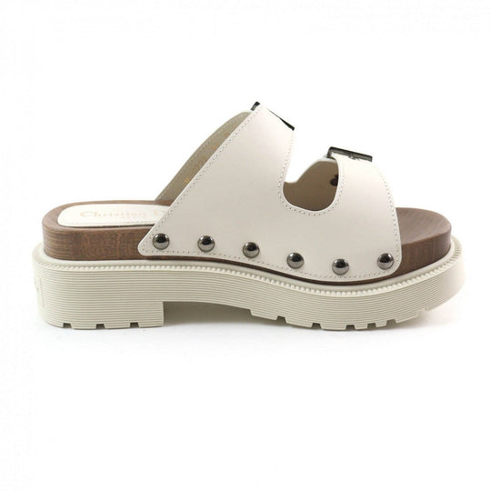 Christian Dior Sandals Main: Leather Ivory DIORQUAKE STRAP SANDAL Women 37 Used Authentic