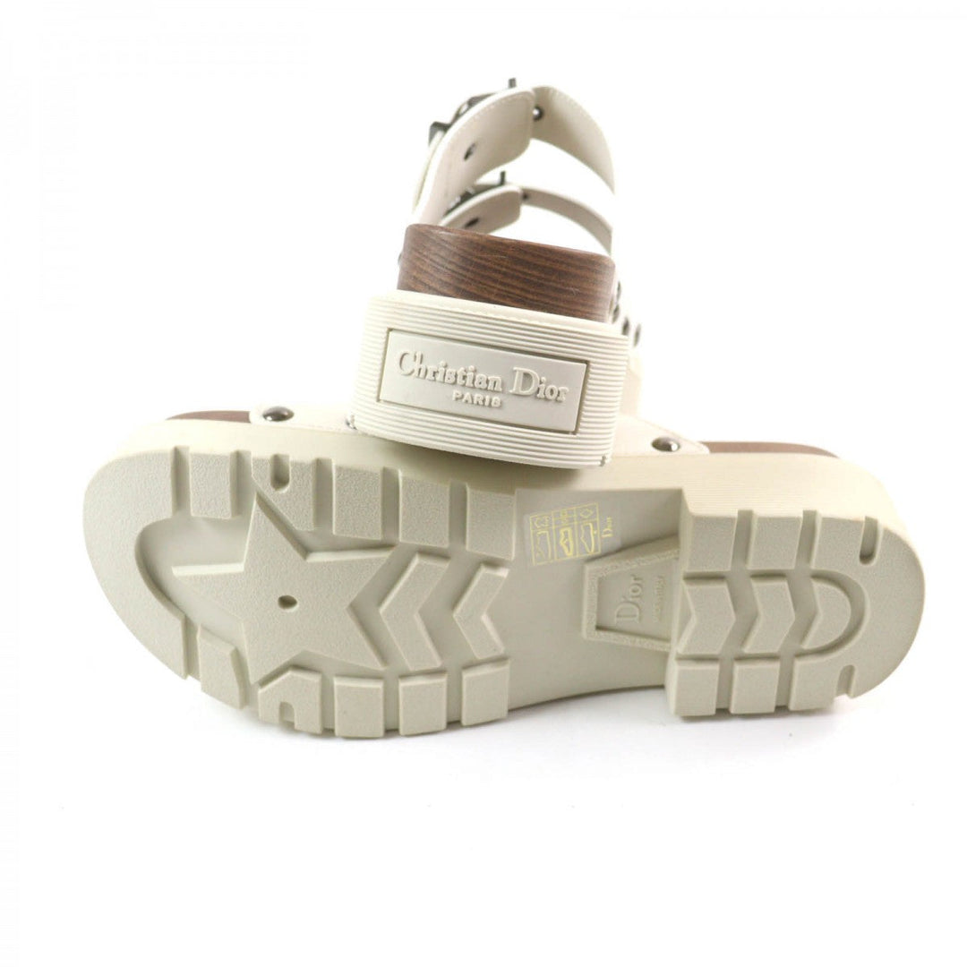 Christian Dior Sandals Main: Leather Ivory DIORQUAKE STRAP SANDAL Women 37 Used Authentic