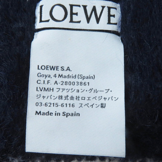 LOEWE Scarf Main: 50% mohair, Main: 48% wool, Main: 2% nylon Navy Blue Gray type Women Used Authentic