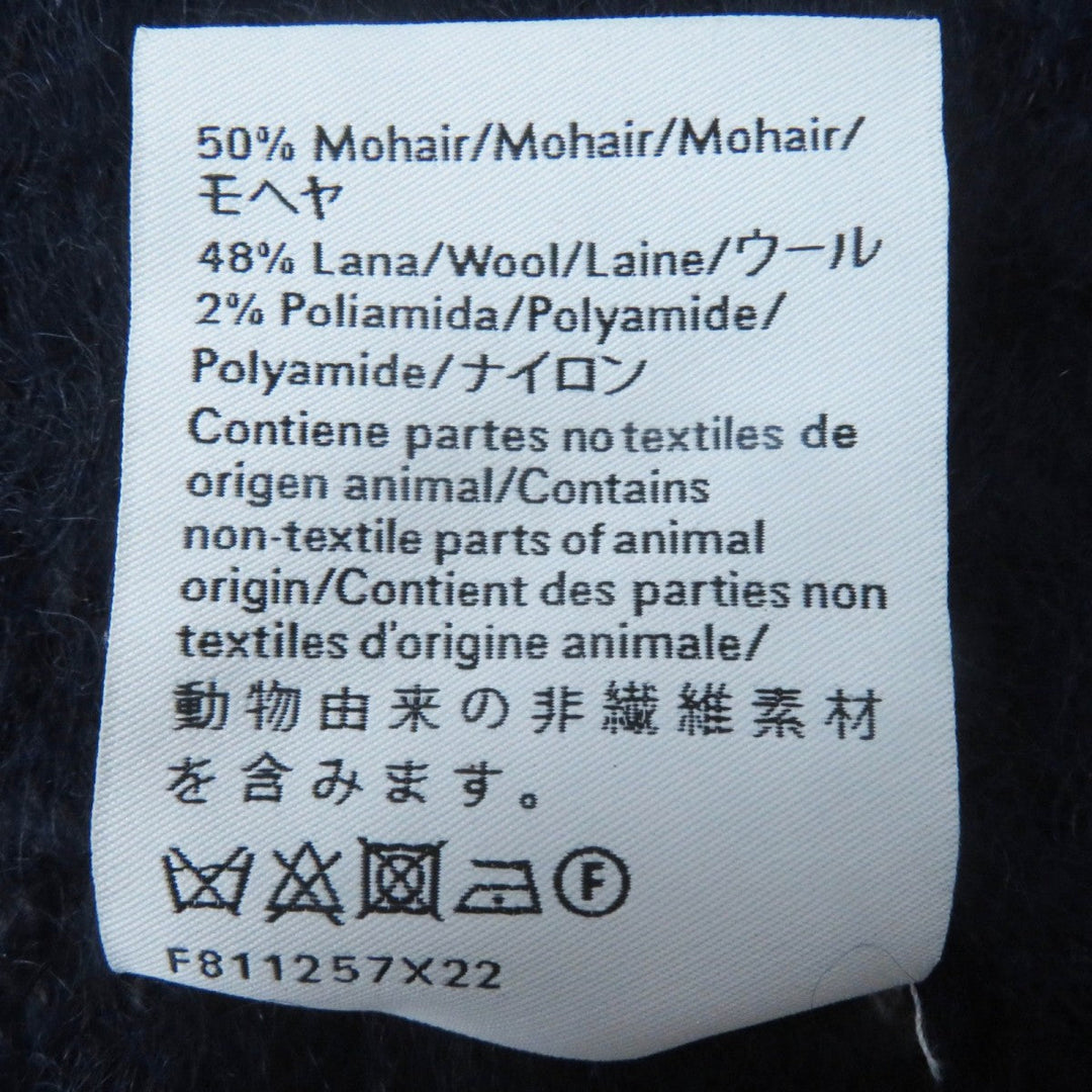 LOEWE Scarf Main: 50% mohair, Main: 48% wool, Main: 2% nylon Navy Blue Gray type Women Used Authentic