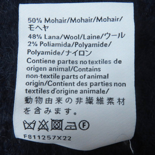 LOEWE Scarf Main: 50% mohair, Main: 48% wool, Main: 2% nylon Navy Blue Gray type Women Used Authentic