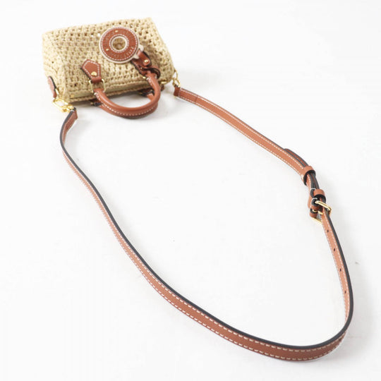 LOUIS VUITTON Shoulder Bag M83525 Main: Raffia, Part: Leather Natural tongue Nano speedy Women Used Authentic