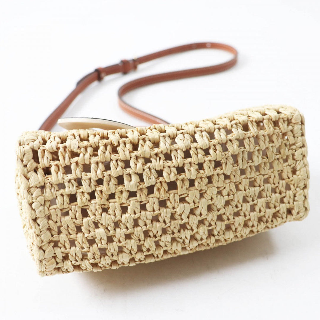 LOUIS VUITTON Shoulder Bag M83525 Main: Raffia, Part: Leather Natural tongue Nano speedy Women Used Authentic