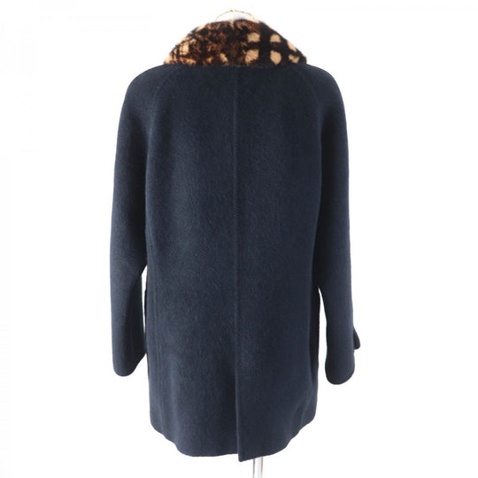 LEONARD FASHION coat 0368392 Outer: 70% Angora, Outer: 30% Wool, Lining: 100% Silk, Part: 100% Polyester black Women 13 Used Authentic