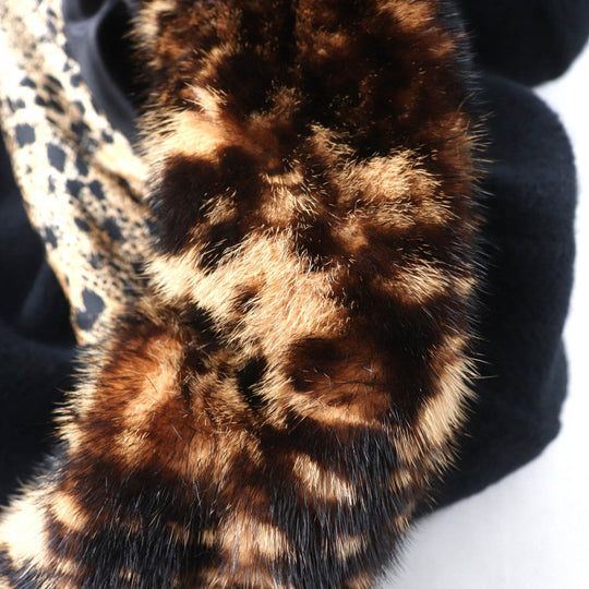 LEONARD FASHION coat 0368392 Outer: 70% Angora, Outer: 30% Wool, Lining: 100% Silk, Part: 100% Polyester black Women 13 Used Authentic