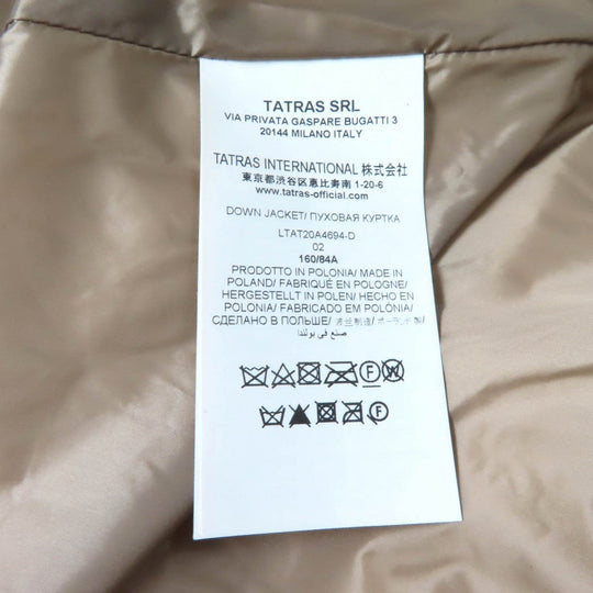 TATRAS down coat LTAT20A4694 Outer: 100% nylon, Filling: 90% down, Filling: 10% feather, Lining: 100% nylon beige POLITEMA Women 2 Used Authentic