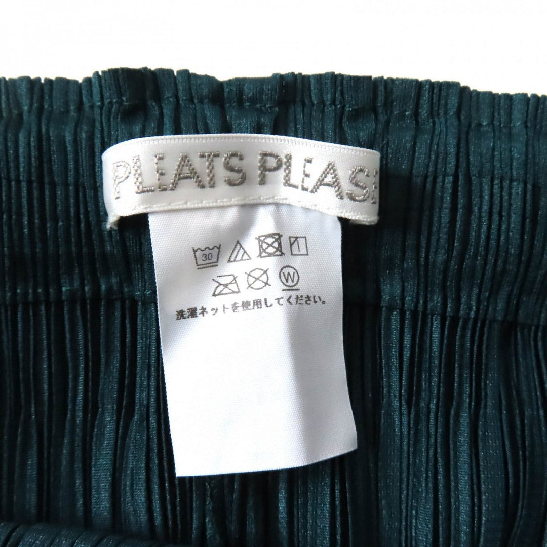 PLEATS PLEASE Wide pants PP31JF463 Main: 100% polyester green Women 2 Used Authentic