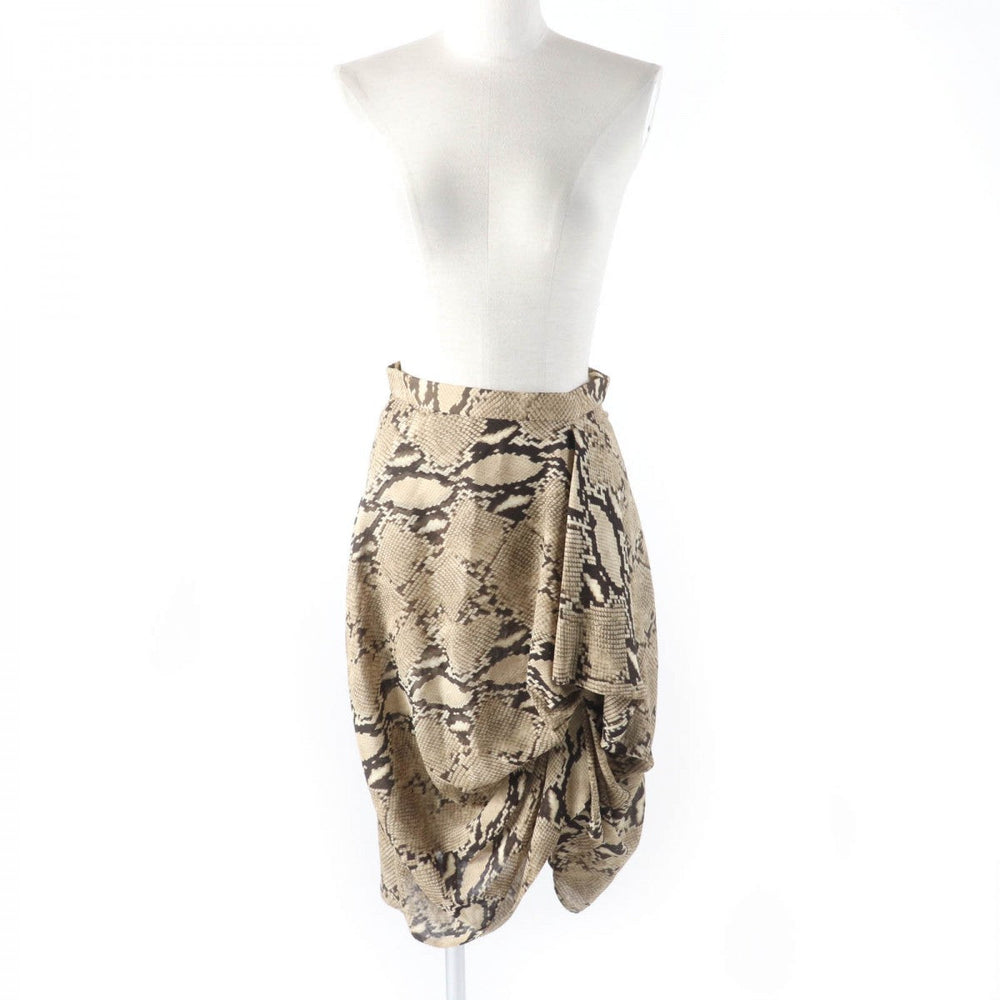 CELINE skirt 2J517879S Main: 100% silk Brown Women 34 Used Authentic