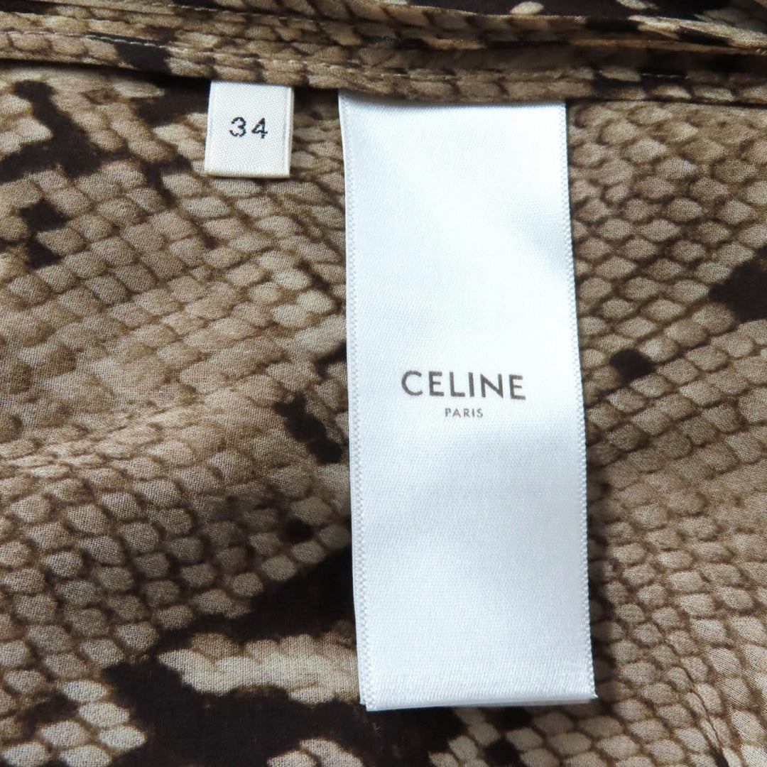 CELINE skirt 2J517879S Main: 100% silk Brown Women 34 Used Authentic