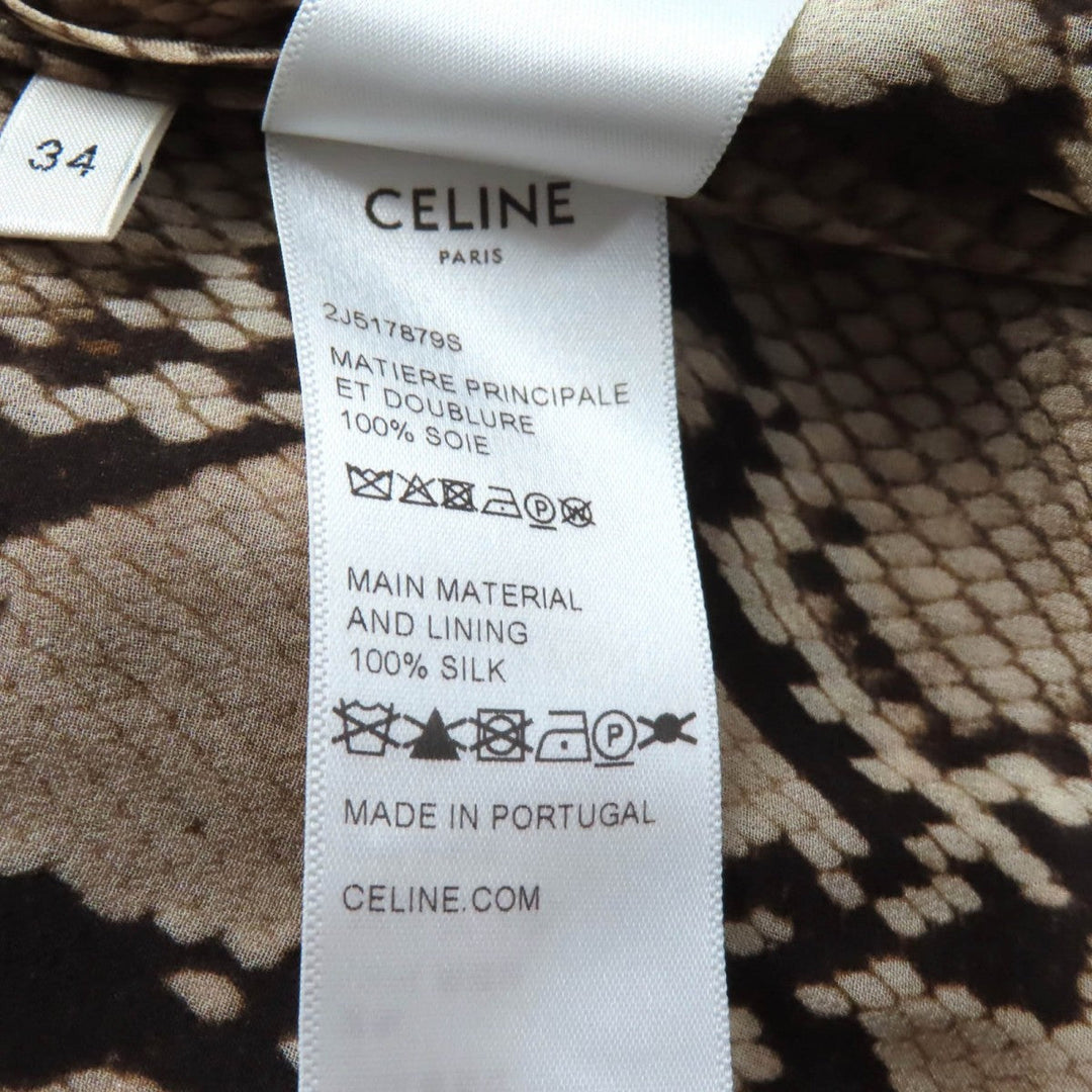 CELINE skirt 2J517879S Main: 100% silk Brown Women 34 Used Authentic
