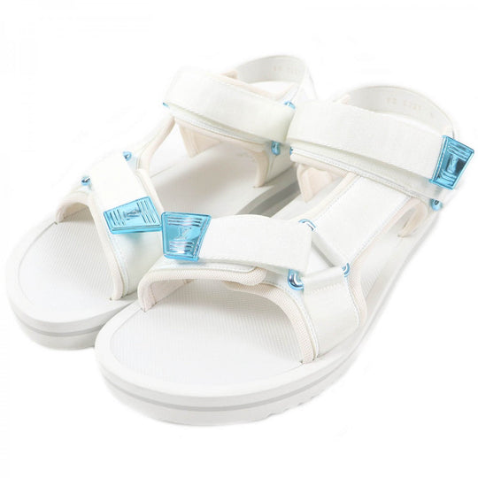 LOUIS VUITTON Sandals Part: Leather white Panama line mens 8 Used Authentic
