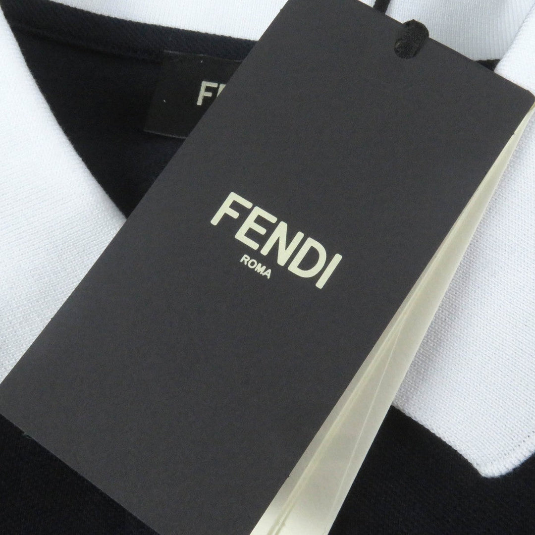 FENDI Long sleeve polo shirt FY1139 Main: 100% cotton, some parts: PVC Navy mens L Used Authentic