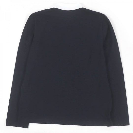 FENDI Long sleeve polo shirt FY1139 Main: 100% cotton, some parts: PVC Navy mens L Used Authentic