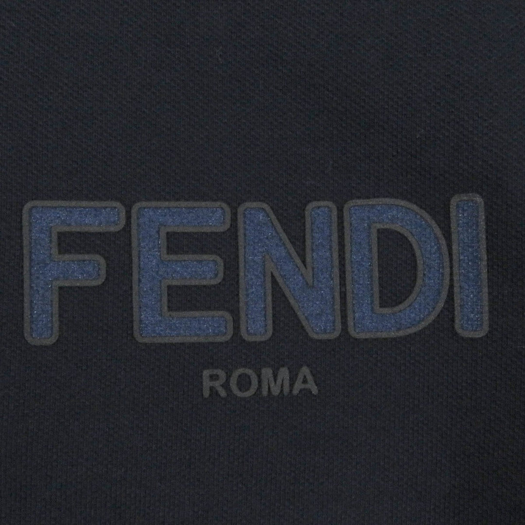 FENDI Long sleeve polo shirt FY1139 Main: 100% cotton, some parts: PVC Navy mens L Used Authentic