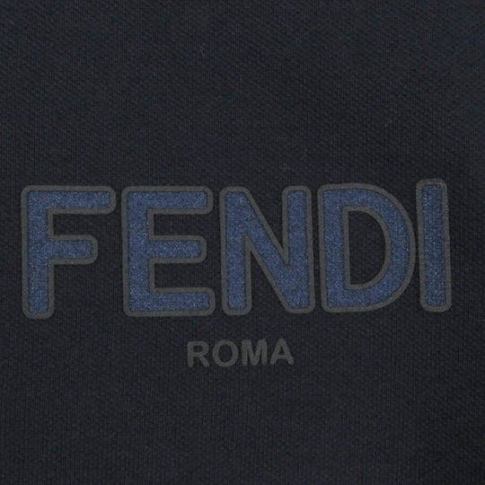 FENDI Long sleeve polo shirt FY1139 Main: 100% cotton, some parts: PVC Navy mens L Used Authentic