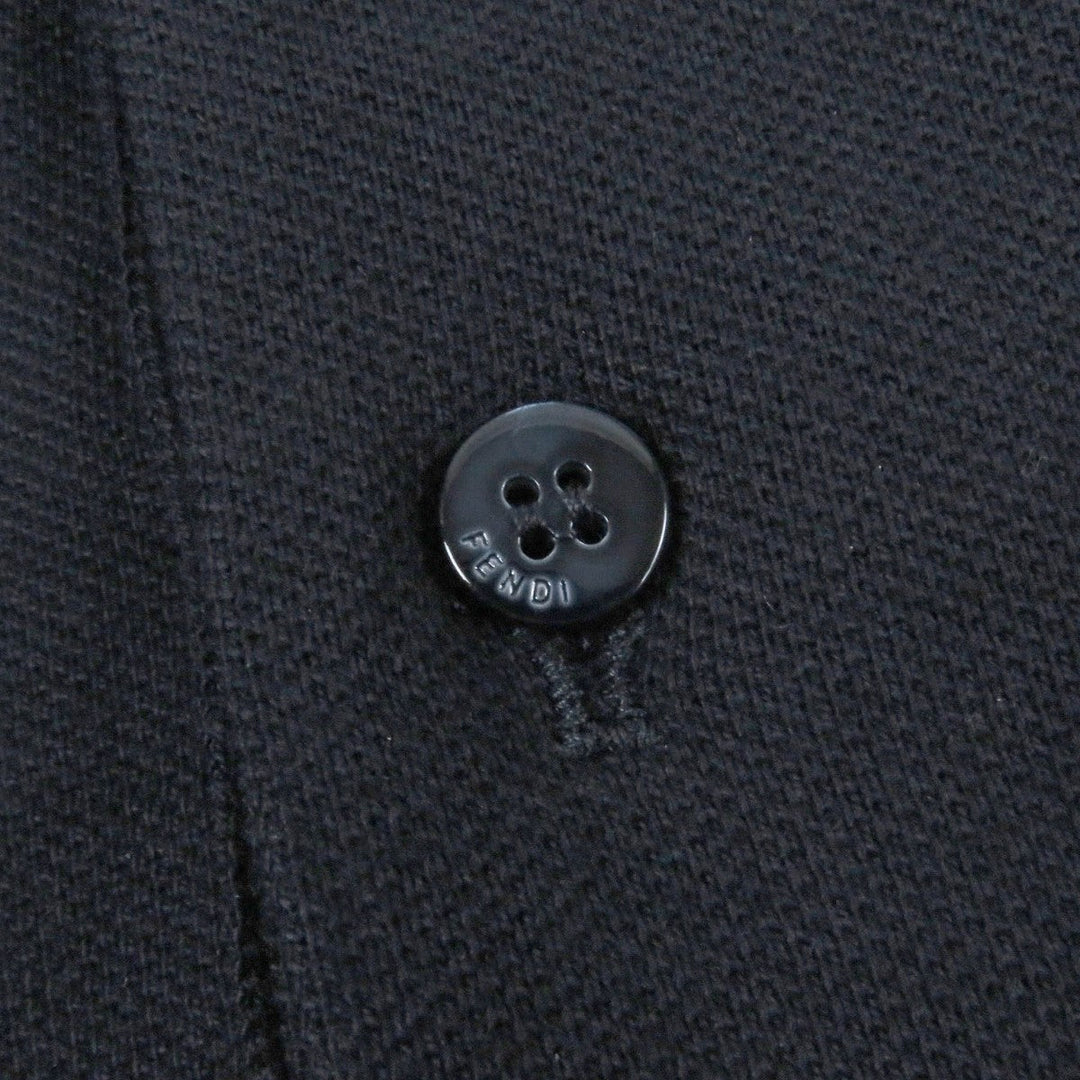 FENDI Long sleeve polo shirt FY1139 Main: 100% cotton, some parts: PVC Navy mens L Used Authentic