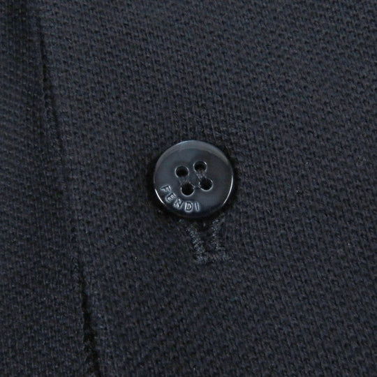 FENDI Long sleeve polo shirt FY1139 Main: 100% cotton, some parts: PVC Navy mens L Used Authentic
