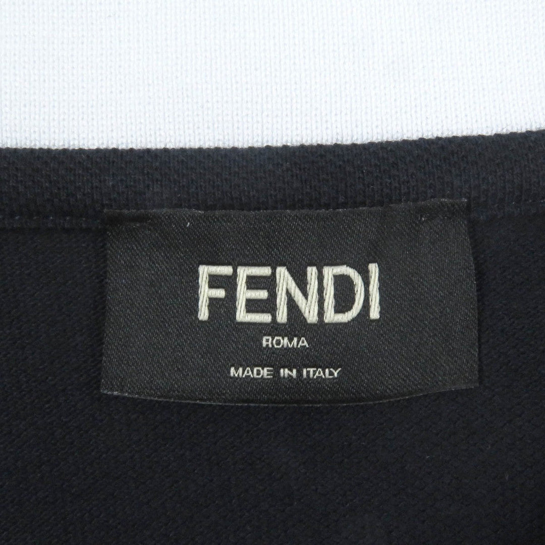 FENDI Long sleeve polo shirt FY1139 Main: 100% cotton, some parts: PVC Navy mens L Used Authentic